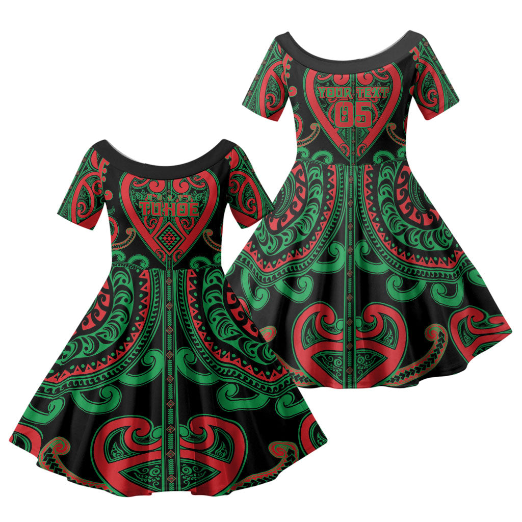 Custom Aotearoa Ngai Tuhoe Family Matching Summer Maxi Dress and Hawaiian Shirt Maori Tribal Pattern