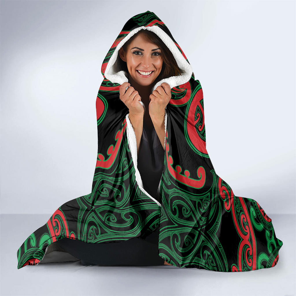 Aotearoa Ngai Tuhoe Hooded Blanket Maori Tribal Pattern
