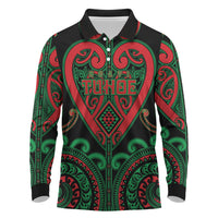 Custom Aotearoa Ngai Tuhoe Long Sleeve Polo Shirt Maori Tribal Pattern