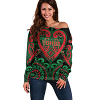 Custom Aotearoa Ngai Tuhoe Off Shoulder Sweater Maori Tribal Pattern