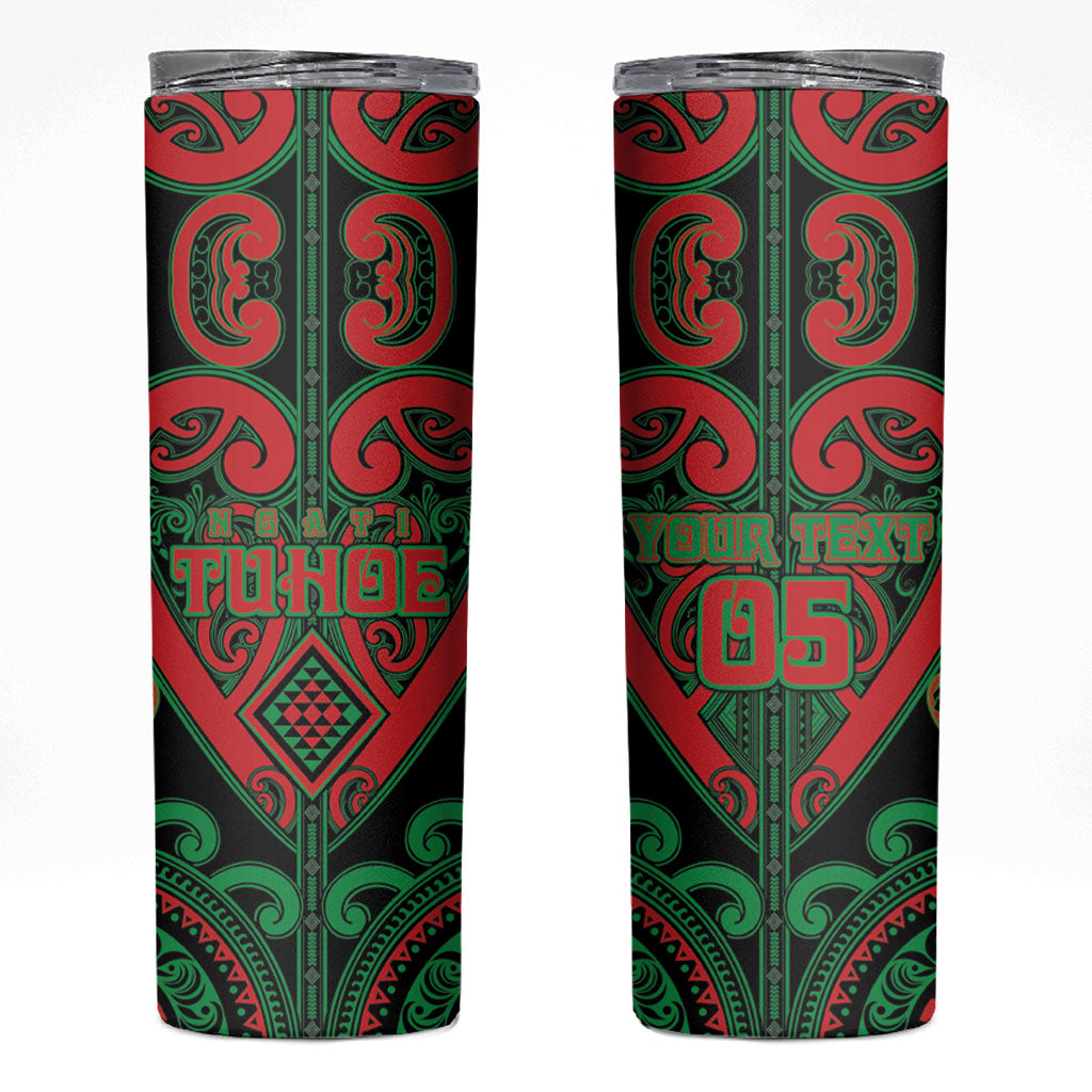Custom Aotearoa Ngai Tuhoe Skinny Tumbler Maori Tribal Pattern