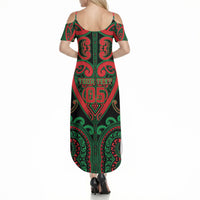 Custom Aotearoa Ngai Tuhoe Summer Maxi Dress Maori Tribal Pattern