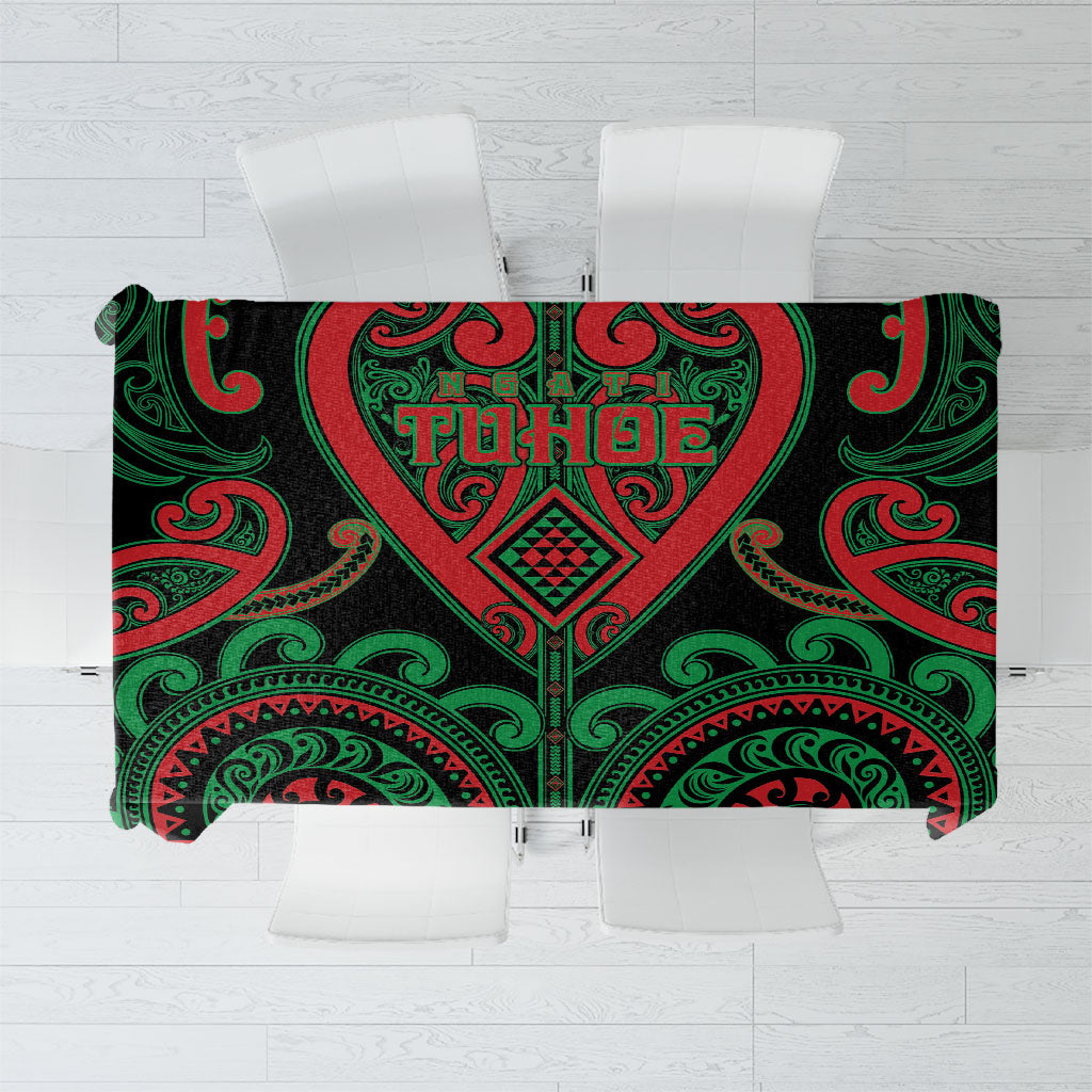 Aotearoa Ngai Tuhoe Tablecloth Maori Tribal Pattern LT05 Black - Polynesian Pride