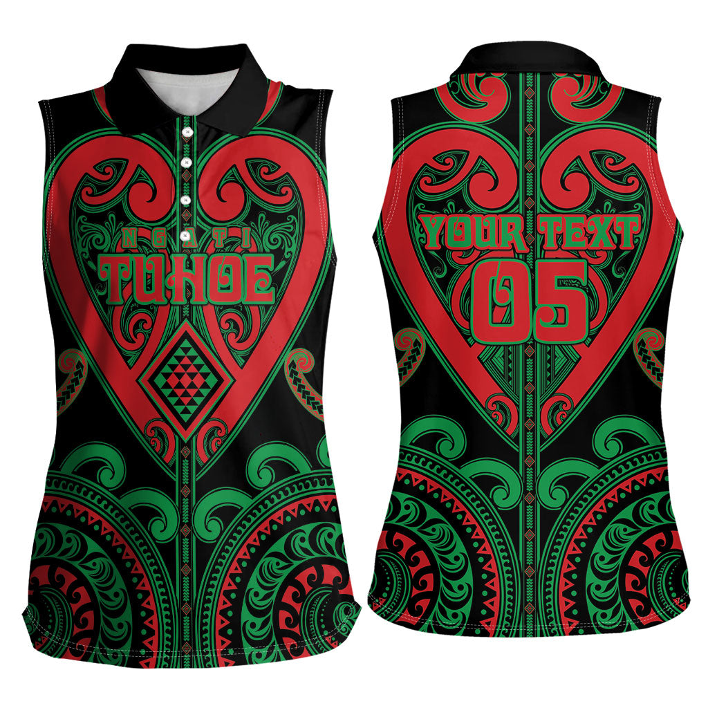 Custom Aotearoa Ngai Tuhoe Women Sleeveless Polo Shirt Maori Tribal Pattern