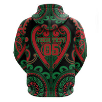 Custom Aotearoa Ngai Tuhoe Zip Hoodie Maori Tribal Pattern