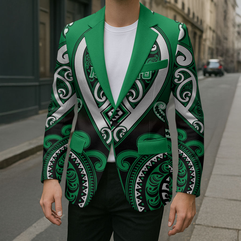 Custom Aotearoa Ngati Maniapoto Blazer Maori Tribal Pattern