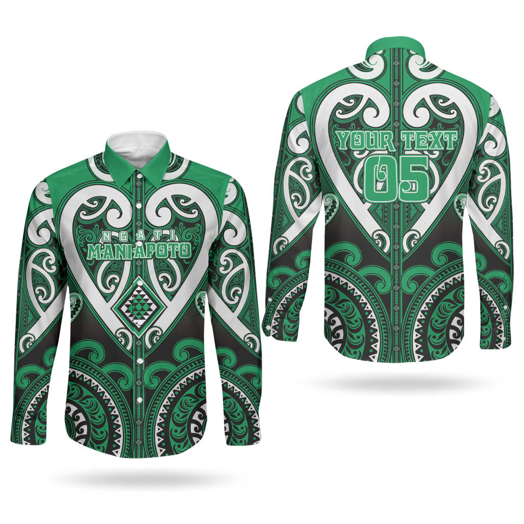 Custom Aotearoa Ngati Maniapoto Couples Matching Puletasi and Long Sleeve Button Shirt Maori Tribal Pattern
