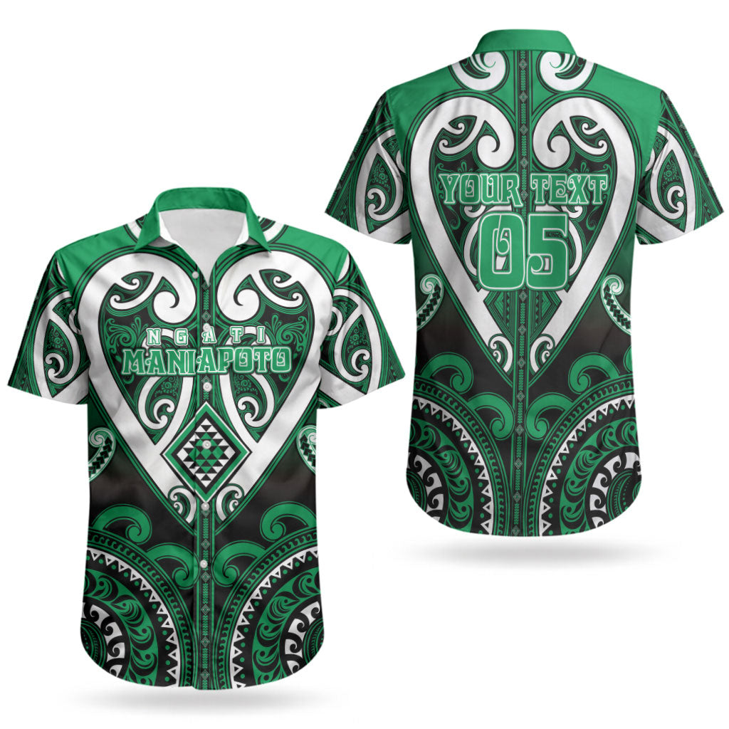 Custom Aotearoa Ngati Maniapoto Couples Matching Short Sleeve Bodycon Dress and Hawaiian Shirt Maori Tribal Pattern