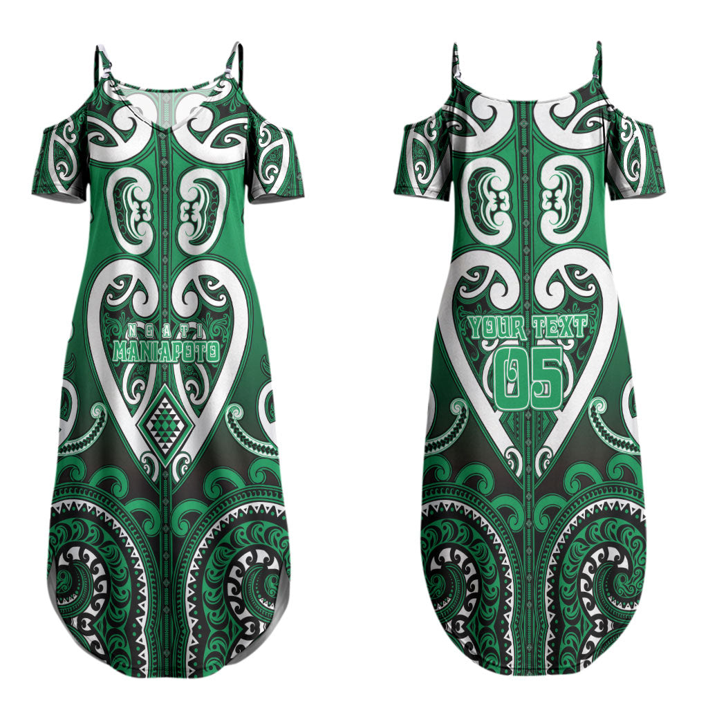 Custom Aotearoa Ngati Maniapoto Family Matching Summer Maxi Dress and Hawaiian Shirt Maori Tribal Pattern