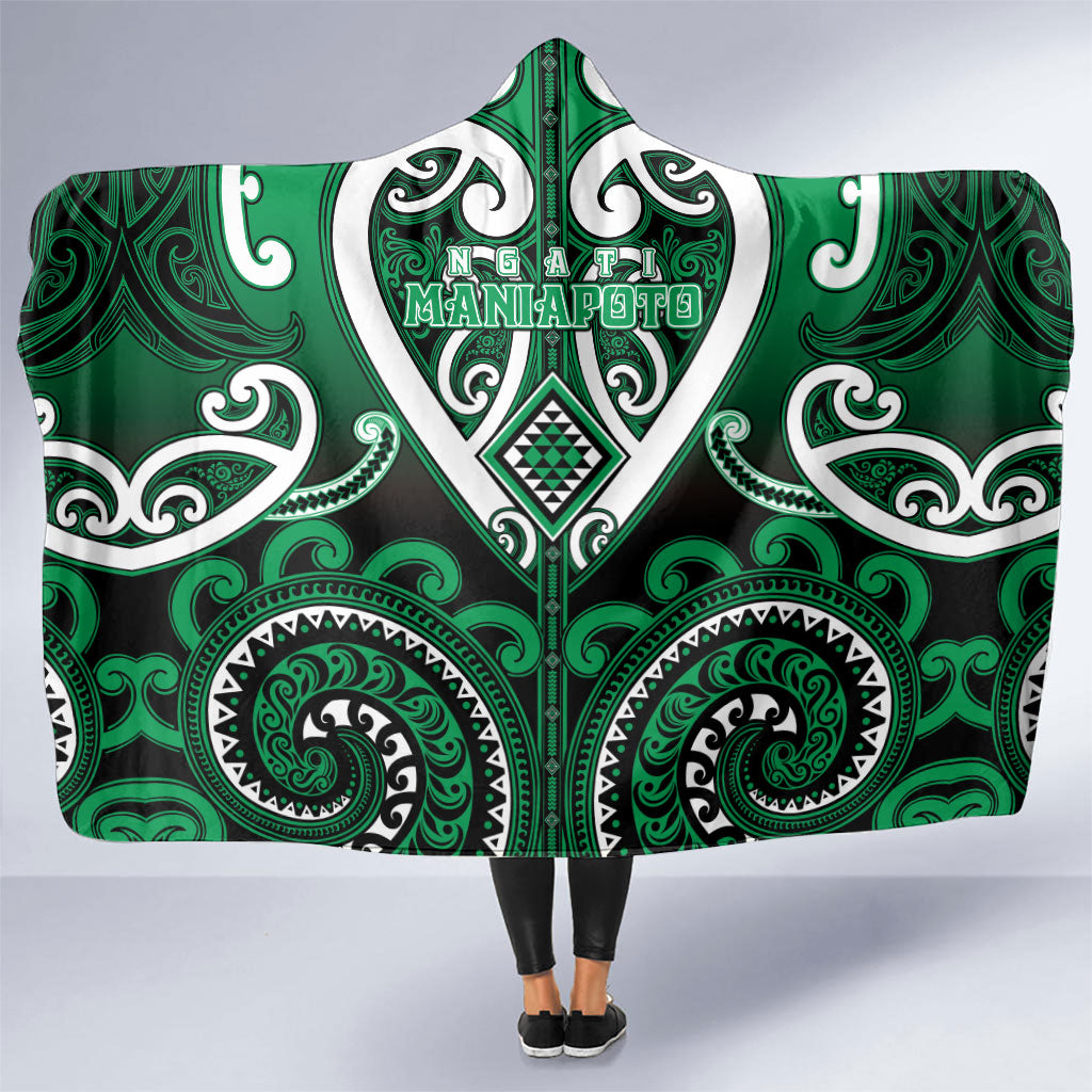 Aotearoa Ngati Maniapoto Hooded Blanket Maori Tribal Pattern