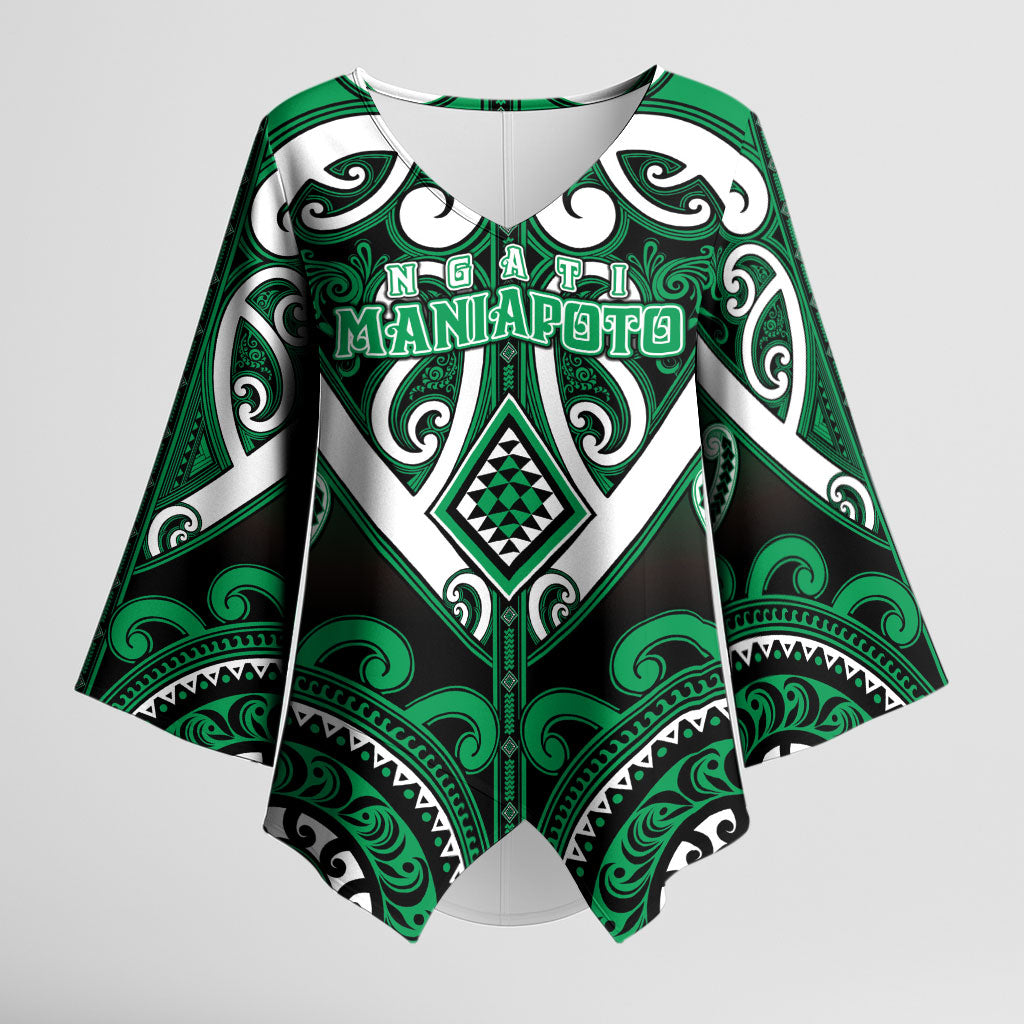 Custom Aotearoa Ngati Maniapoto Kimono Sleeve Blouse Maori Tribal Pattern