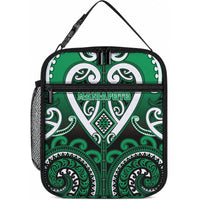Aotearoa Ngati Maniapoto Lunch Bag Maori Tribal Pattern LT05 10.2 × 8.3 × 4.3 inch Green - Polynesian Pride
