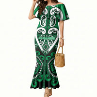 Custom Aotearoa Ngati Maniapoto Mermaid Dress Maori Tribal Pattern