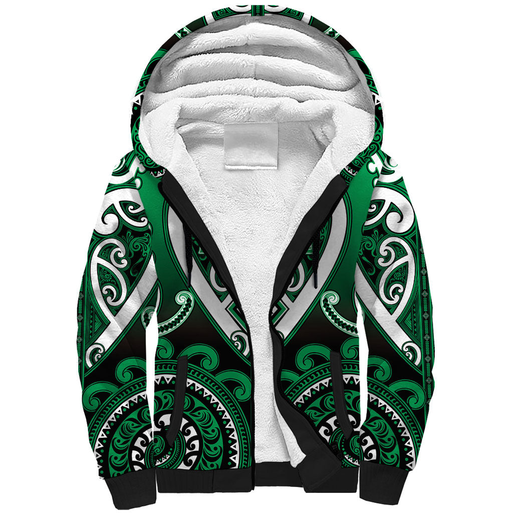 Custom Aotearoa Ngati Maniapoto Sherpa Hoodie Maori Tribal Pattern