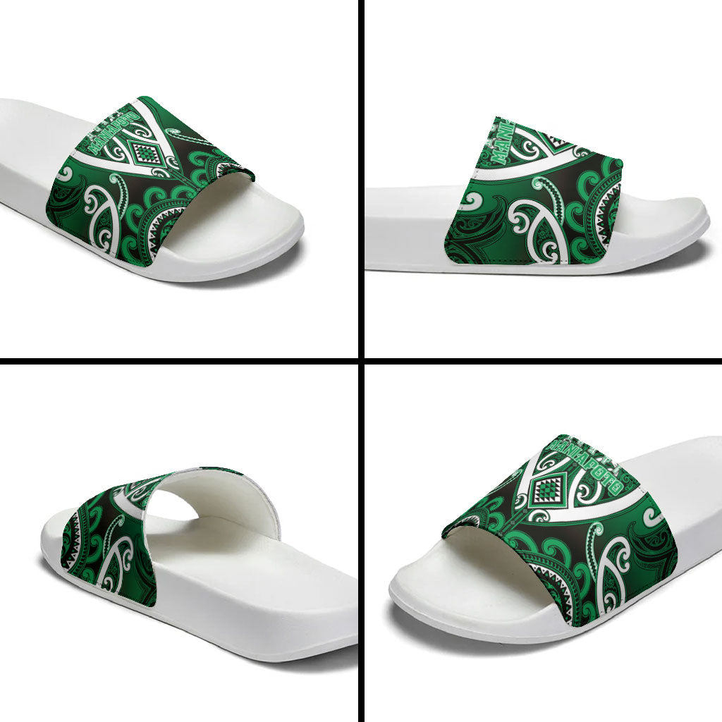Aotearoa Ngati Maniapoto Slide Sandals Maori Tribal Pattern