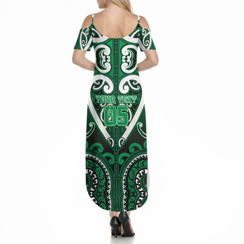 Custom Aotearoa Ngati Maniapoto Summer Maxi Dress Maori Tribal Pattern