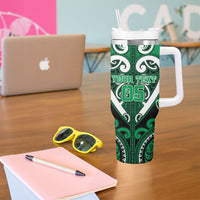 Custom Aotearoa Ngati Maniapoto Tumbler With Handle Maori Tribal Pattern