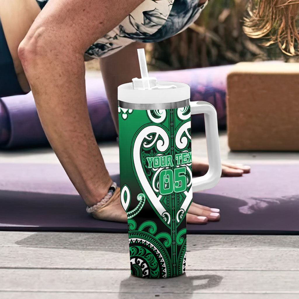Custom Aotearoa Ngati Maniapoto Tumbler With Handle Maori Tribal Pattern