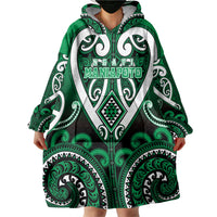 Custom Aotearoa Ngati Maniapoto Wearable Blanket Hoodie Maori Tribal Pattern