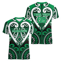 Custom Aotearoa Ngati Maniapoto Women V-Neck T-Shirt Maori Tribal Pattern