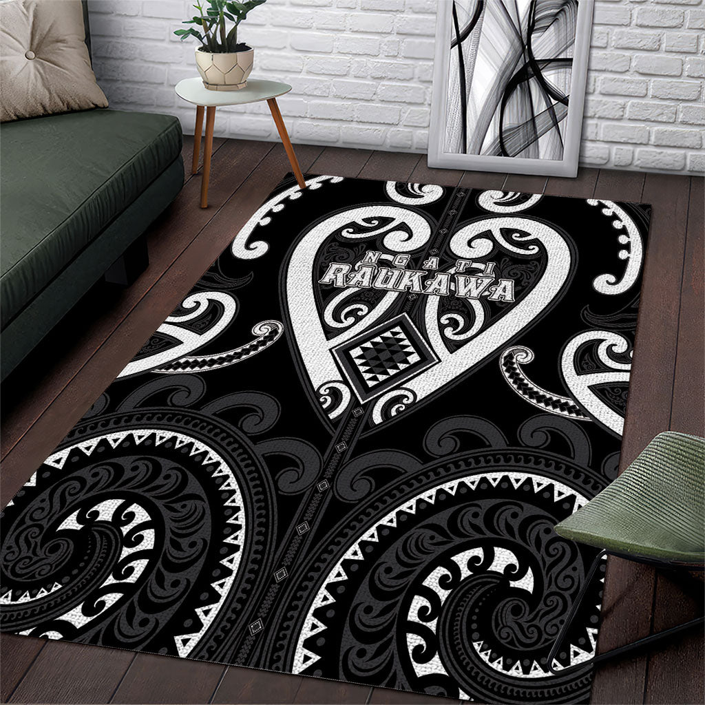 Aotearoa Ngati Raukawa Area Rug Maori Tribal Pattern