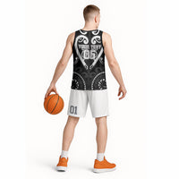 Custom Aotearoa Ngati Raukawa Basketball Jersey Maori Tribal Pattern