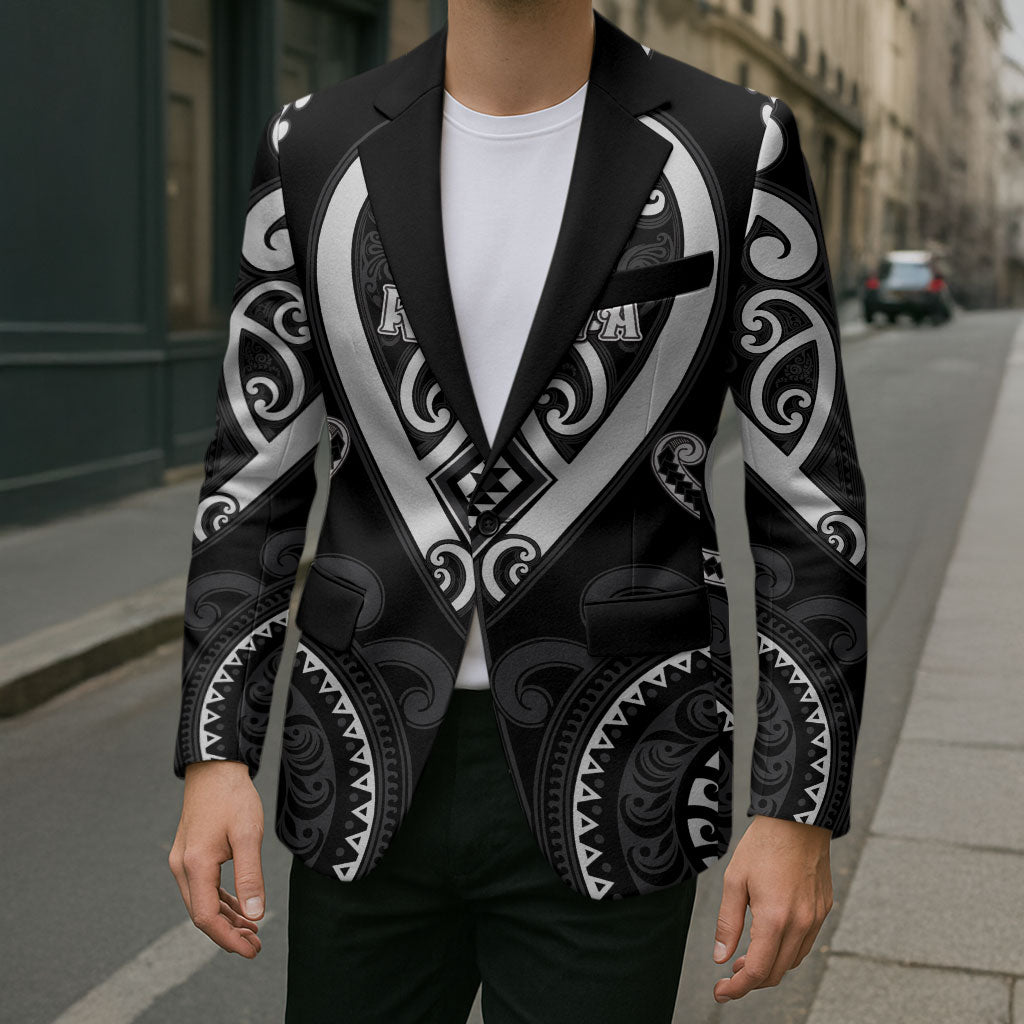 Custom Aotearoa Ngati Raukawa Blazer Maori Tribal Pattern