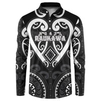 Custom Aotearoa Ngati Raukawa Button Sweatshirt Maori Tribal Pattern