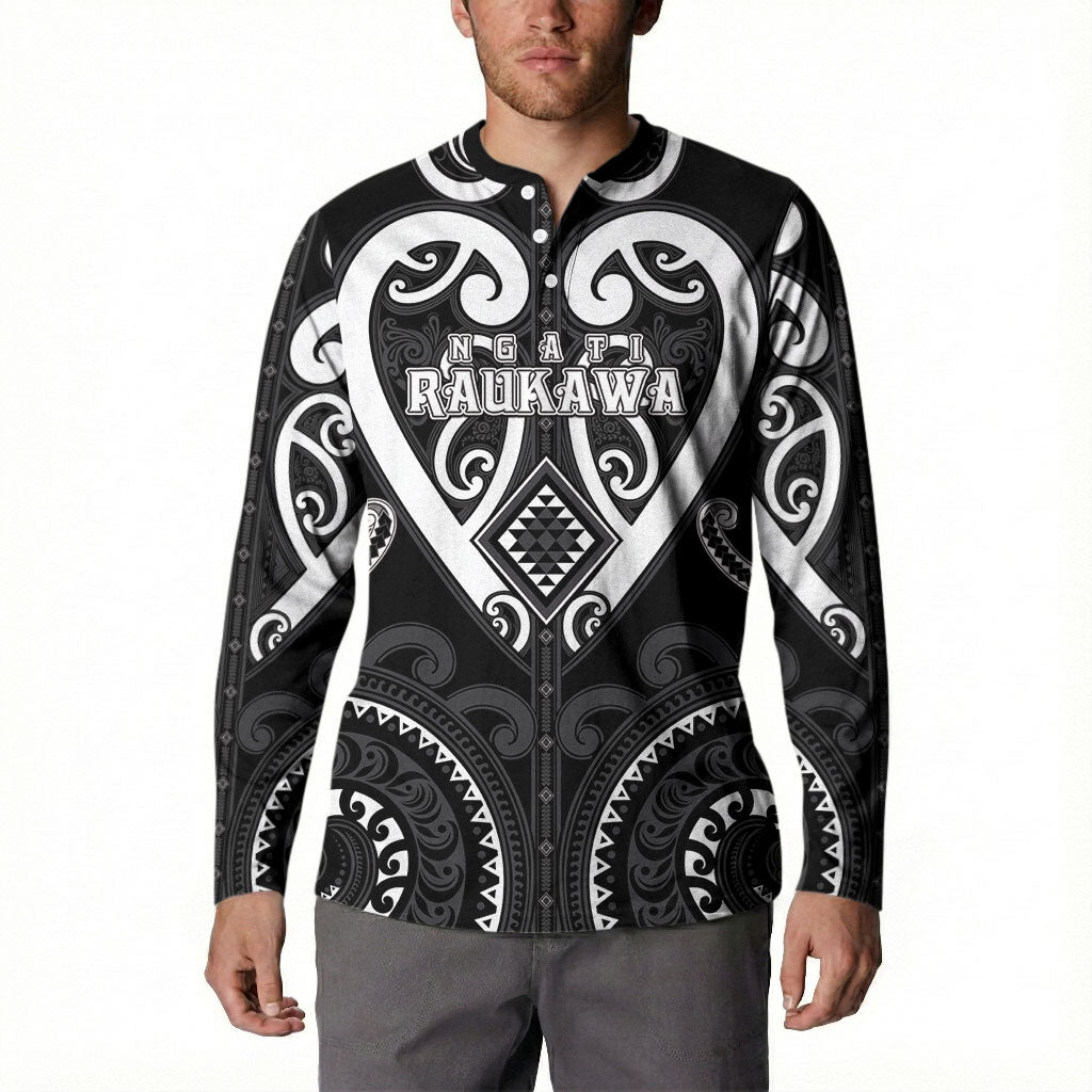 Custom Aotearoa Ngati Raukawa Button Sweatshirt Maori Tribal Pattern