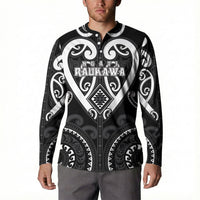 Custom Aotearoa Ngati Raukawa Button Sweatshirt Maori Tribal Pattern