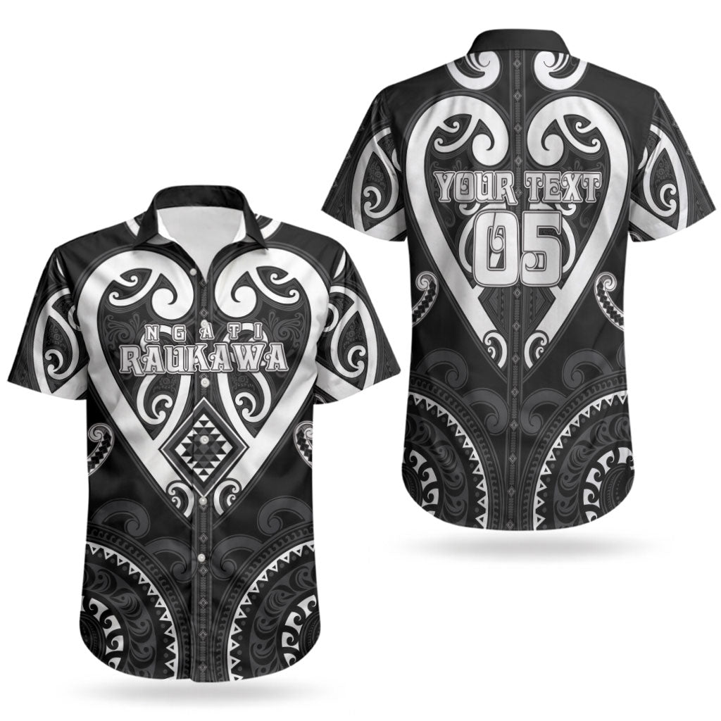 Custom Aotearoa Ngati Raukawa Couples Matching Short Sleeve Bodycon Dress and Hawaiian Shirt Maori Tribal Pattern