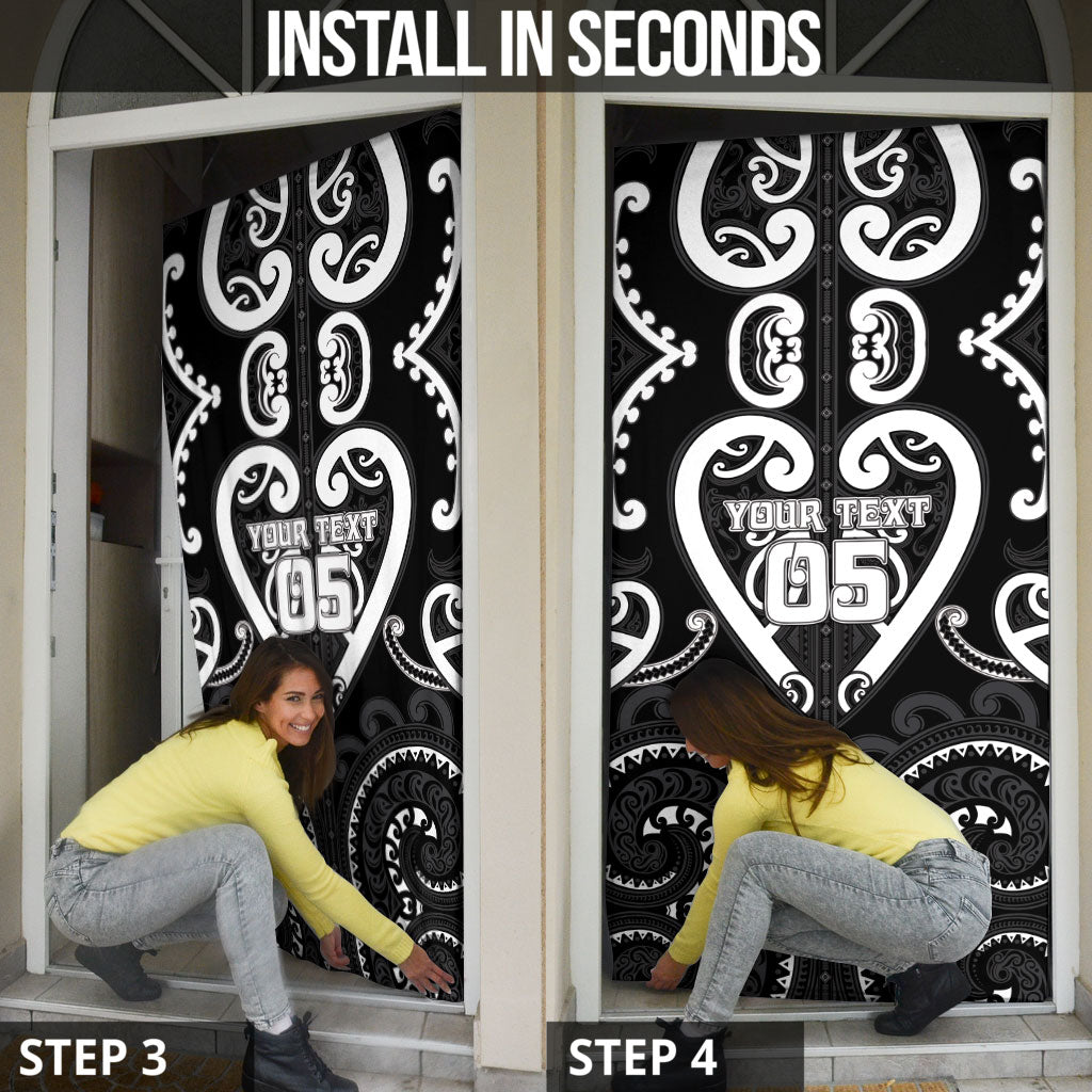 Custom Aotearoa Ngati Raukawa Door Cover Maori Tribal Pattern