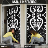 Custom Aotearoa Ngati Raukawa Door Cover Maori Tribal Pattern