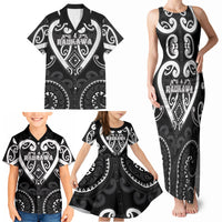 Custom Aotearoa Ngati Raukawa Family Matching Tank Maxi Dress and Hawaiian Shirt Maori Tribal Pattern