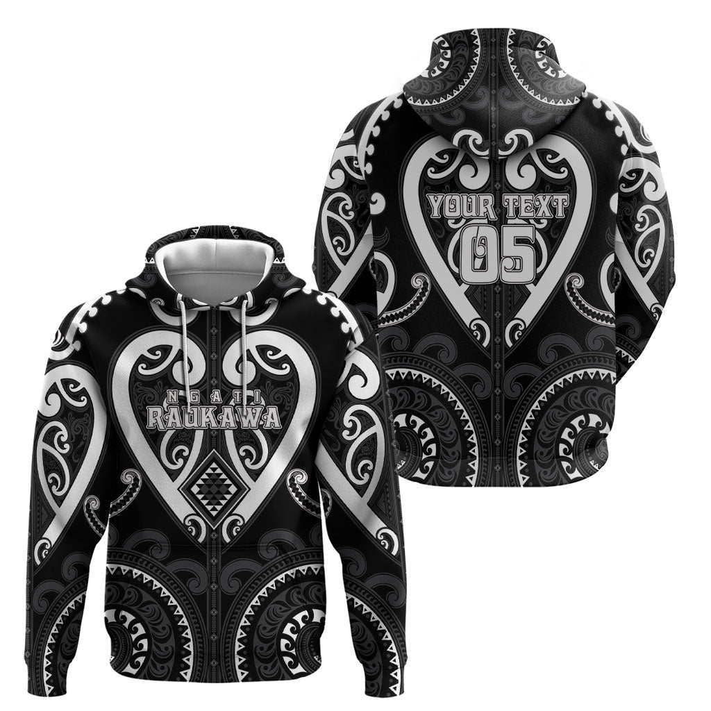 Custom Aotearoa Ngati Raukawa Hoodie Maori Tribal Pattern