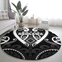 Aotearoa Ngati Raukawa Round Carpet Maori Tribal Pattern