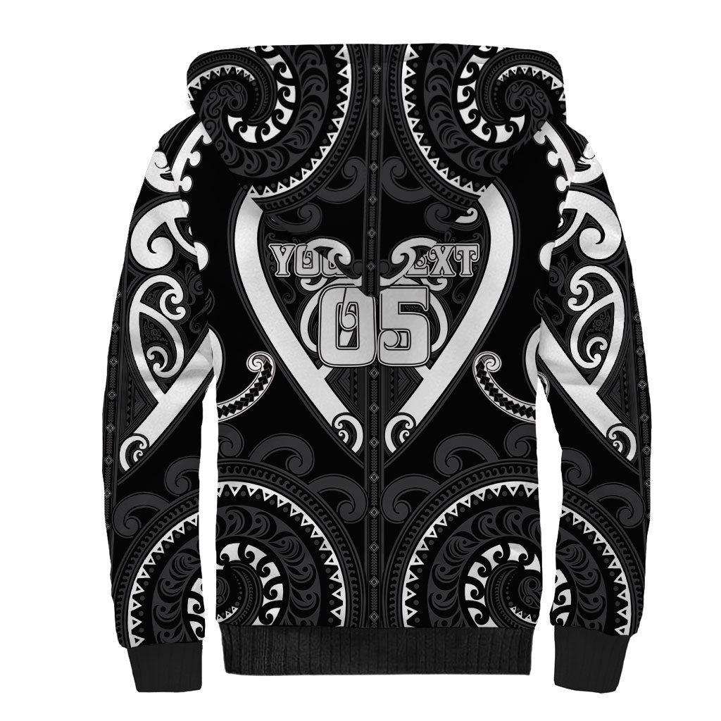 Custom Aotearoa Ngati Raukawa Sherpa Hoodie Maori Tribal Pattern
