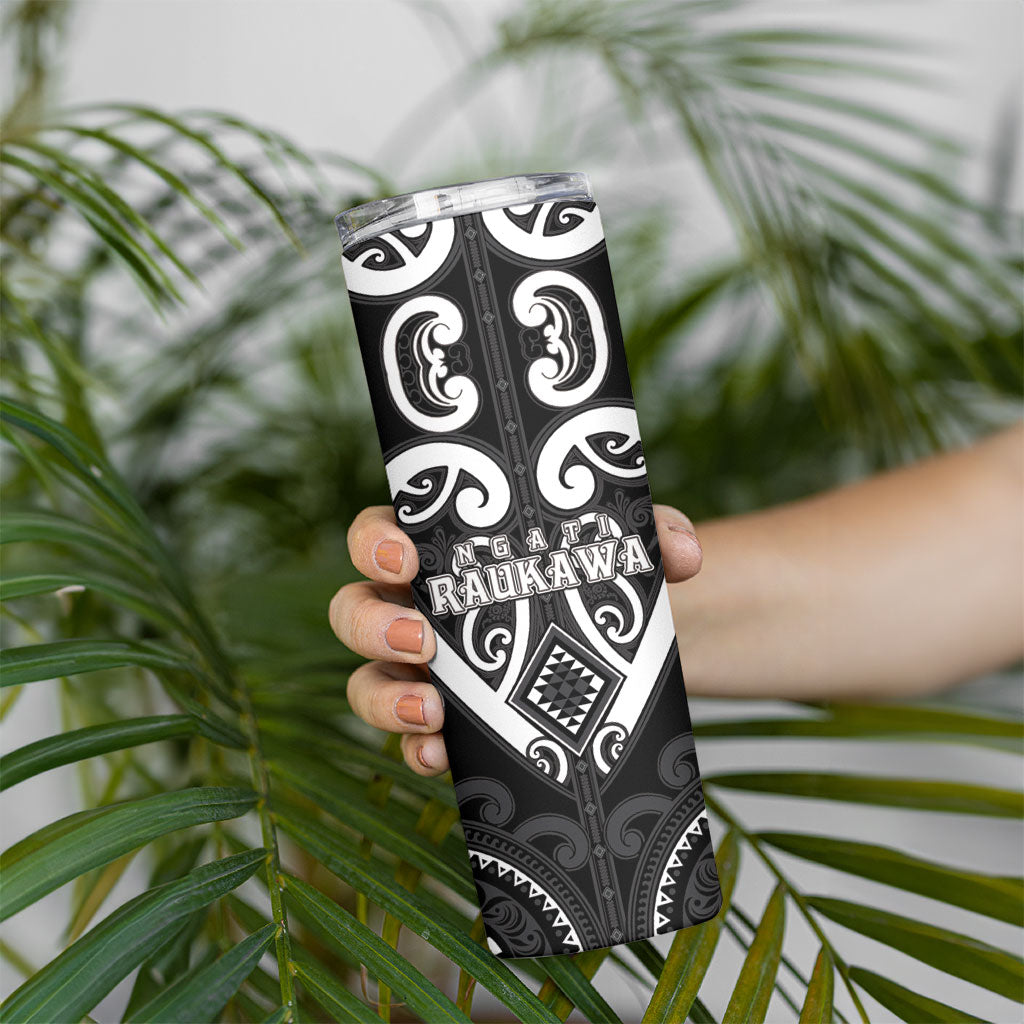 Custom Aotearoa Ngati Raukawa Skinny Tumbler Maori Tribal Pattern