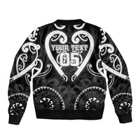 Custom Aotearoa Ngati Raukawa Sleeve Zip Bomber Jacket Maori Tribal Pattern