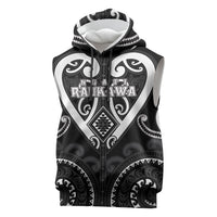 Custom Aotearoa Ngati Raukawa Sleeveless Hoodie Maori Tribal Pattern