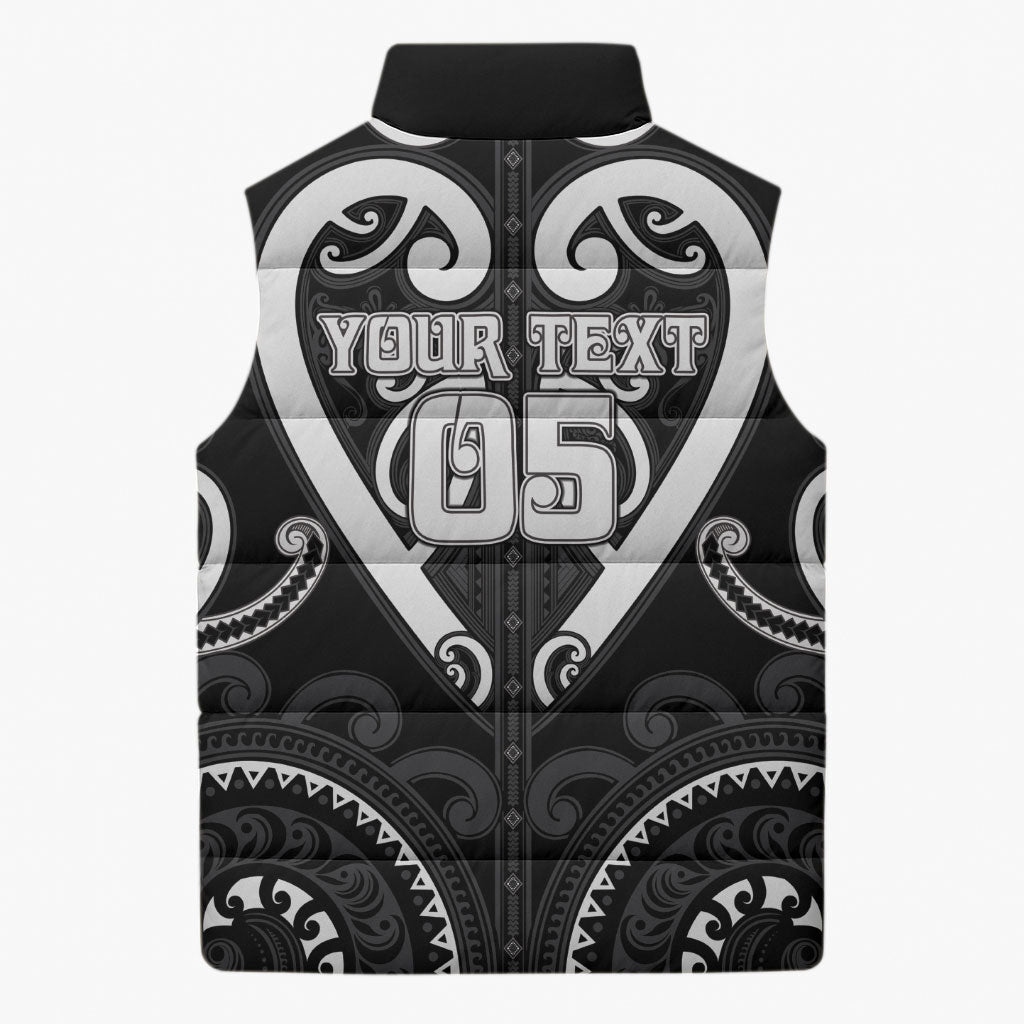 Custom Aotearoa Ngati Raukawa Sleeveless Puffer Jacket Maori Tribal Pattern