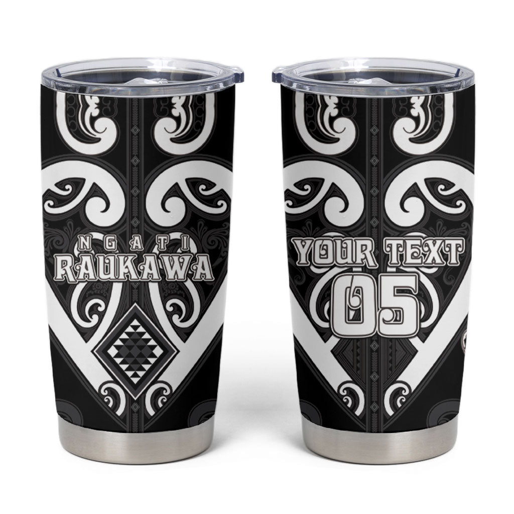 Custom Aotearoa Ngati Raukawa Tumbler Cup Maori Tribal Pattern
