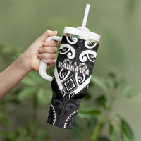 Custom Aotearoa Ngati Raukawa Tumbler With Handle Maori Tribal Pattern