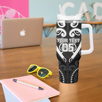 Custom Aotearoa Ngati Raukawa Tumbler With Handle Maori Tribal Pattern