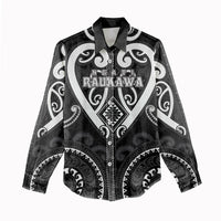 Custom Aotearoa Ngati Raukawa Women Casual Shirt Maori Tribal Pattern