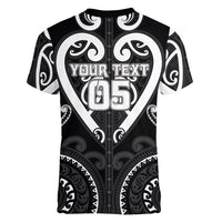 Custom Aotearoa Ngati Raukawa Women V-Neck T-Shirt Maori Tribal Pattern