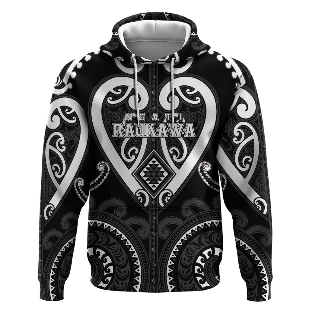 Custom Aotearoa Ngati Raukawa Zip Hoodie Maori Tribal Pattern