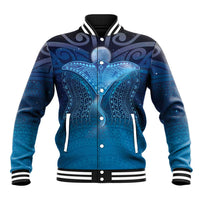Polynesia Manta Ray Baseball Jacket Let's The Sea Set You Free LT05 Unisex Blue - Polynesian Pride