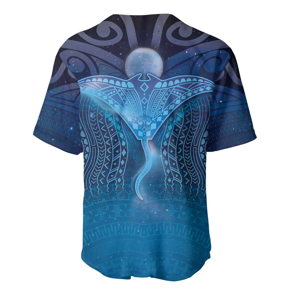Polynesia Manta Ray Baseball Jersey Let's The Sea Set You Free LT05 - Polynesian Pride