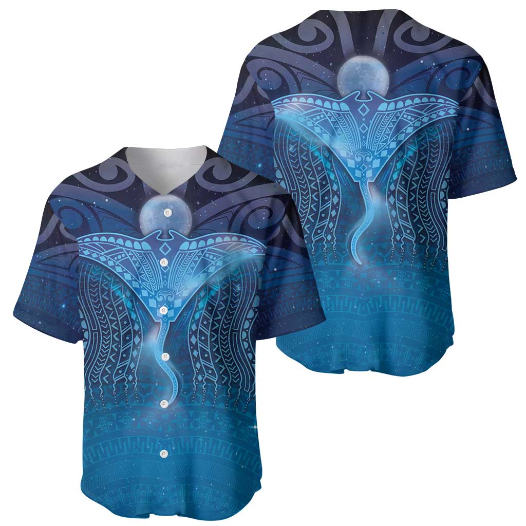 Polynesia Manta Ray Baseball Jersey Let's The Sea Set You Free LT05 - Polynesian Pride